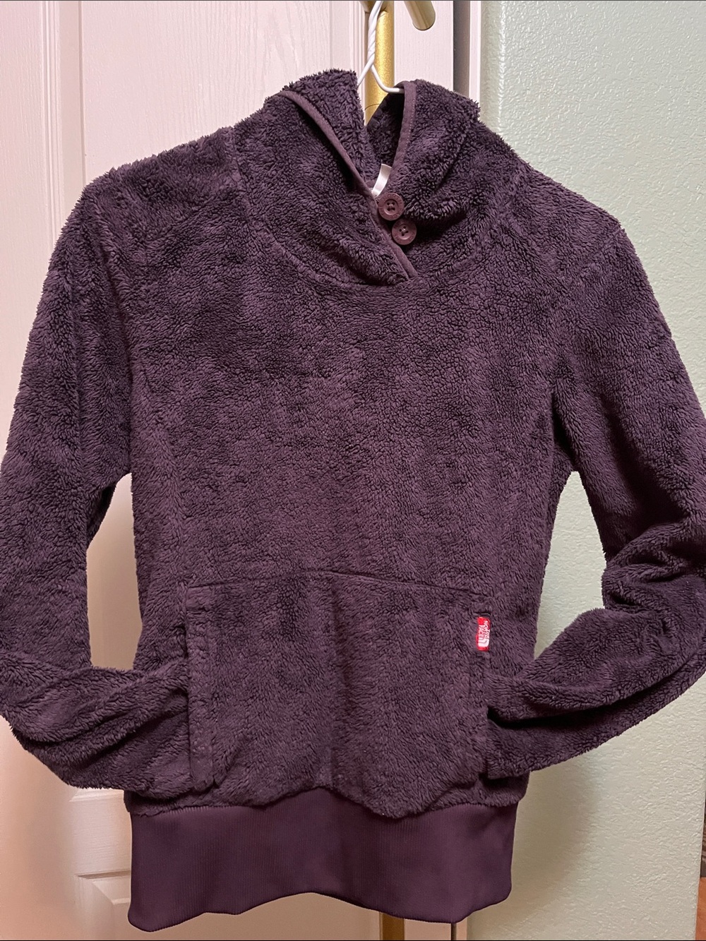 The North Face Plush Funnel Neck Hoodie - Plum size small